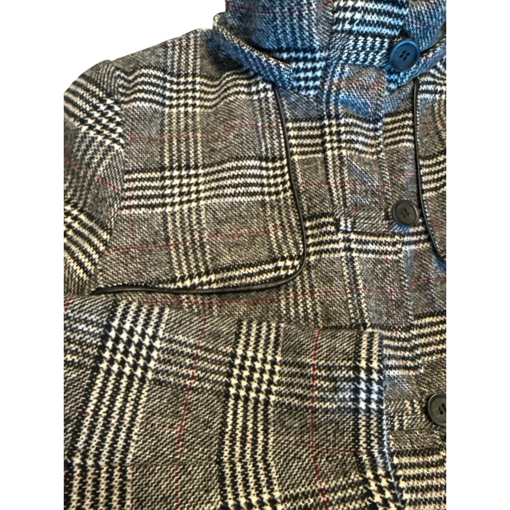d.e.t.a.i.l.s INTL Women's Sz XXL Plaid Wool Blend Overcoat Lined Zip Pockets - Picture 8 of 14